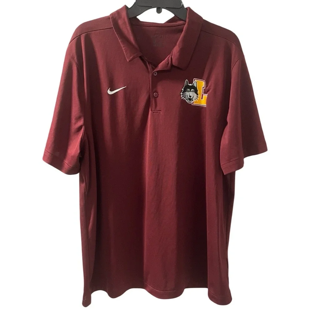 Nike Dri-FIT Loyola University Chicago Ramblers Polo Shirt Top Burgundy Size 2XL